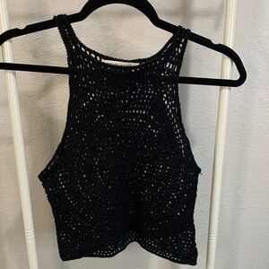 H&M Midnight Black Crochet Tank‎ Top